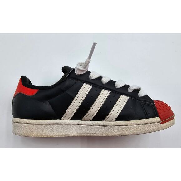 Adidas LEGO Superstar GS Black Red White Big Kids Size 5Y Shoes Sneakers - Picture 4 of 14